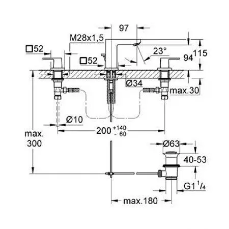 Змішувач для раковини Grohe Eurocube 20351000, Хром - фото 2