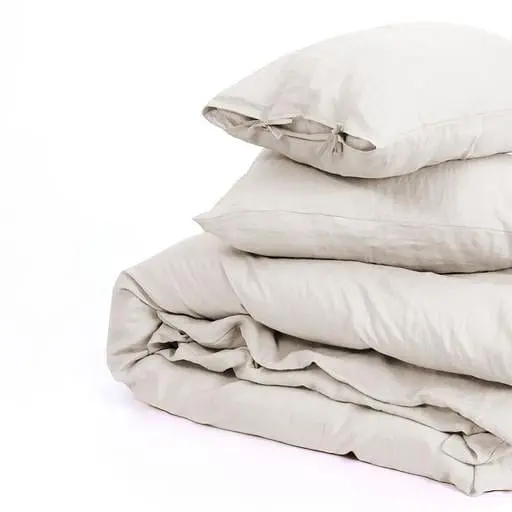 Комплект постільної білизни MirSon Natural Linen Jasmine льон полуторний євро бежево-сірий (2200008269043) - фото 2