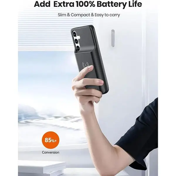 Чохол з акумулятором Newdery для Samsung Galaxy S24 бездротова зарядка Qi швидка зарядка 18 Вт - фото 2