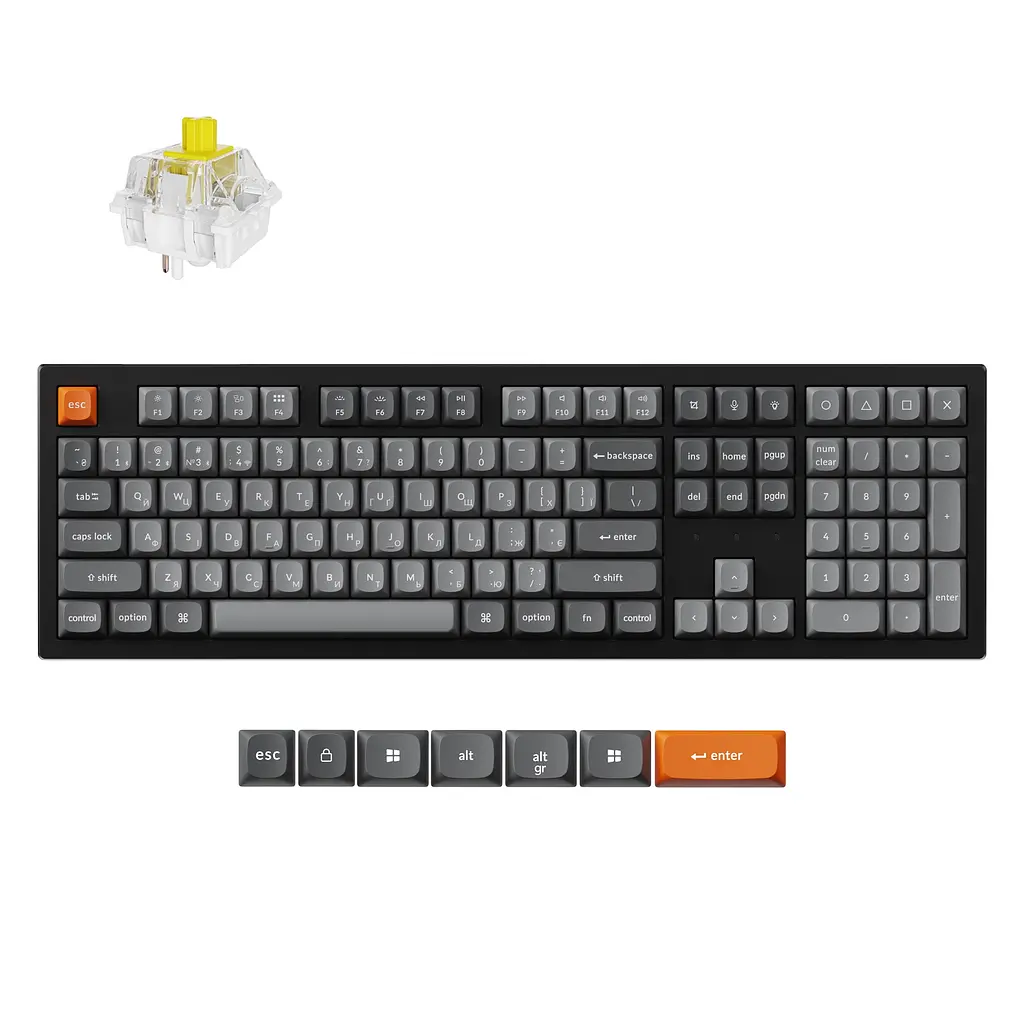 Клавіатура бездротова Keychron K10 Max Keychron Super Banana Switch Black RGB (K10M-H4-UA) - фото 7