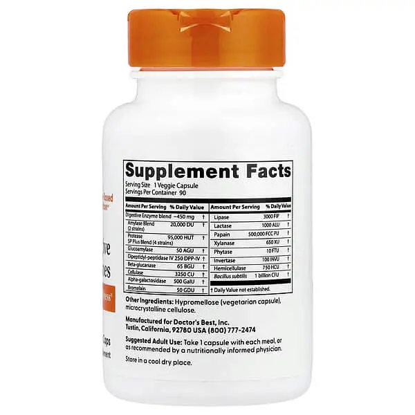 Ензими Digestive Enzymes 90 Veggie Caps Doctor's Best vit0006008 - фото 2