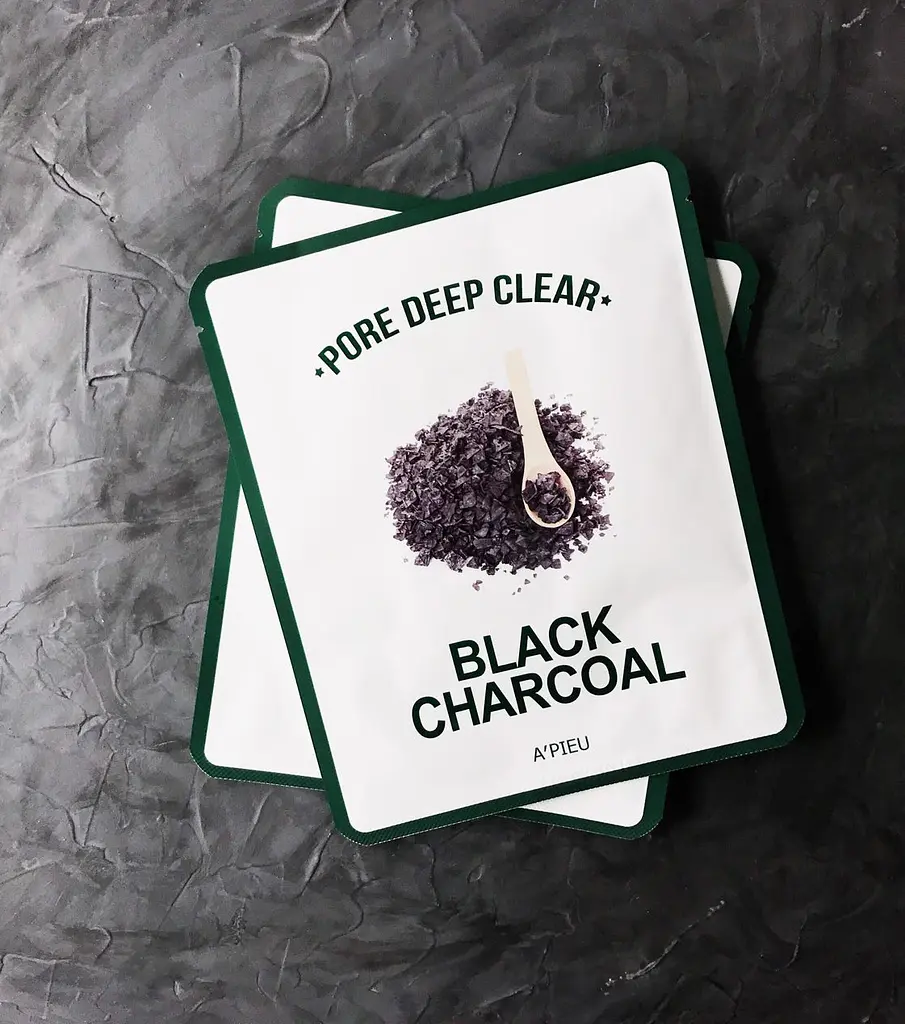 Тканинна маска для обличчя A'PIEU Pore Deep Clear Black Charcoal Mask 25 мл - фото 3
