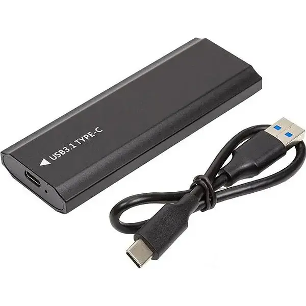 Зовнішня кишеня PowerPlant NVMe/SATA M.2 SSD to USB 3.1 Black (HC380459) [105222] - фото 4