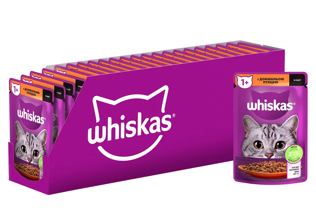 Влажный корм для кошек Whiskas с домашней птицей в соусе 85 г - фото 2