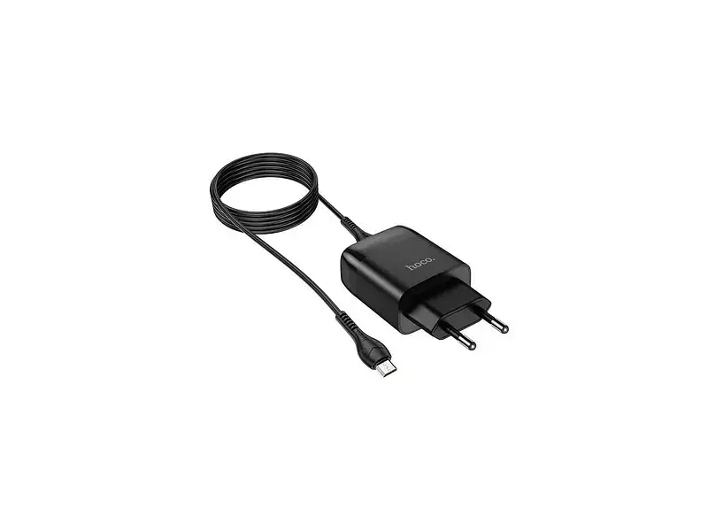 Мережевий зарядний пристрій Hoco C72Q Glorious + microUSB Black (6931474732521) - фото 2