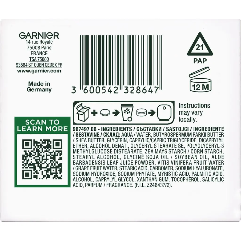 Зволожувальний заспокійливий крем Garnier Skin Naturals з гіалуроновою кислотою для відновлення захисного бар'єра чутливої шкіри обличчя 50 мл (C6394900) - фото 3