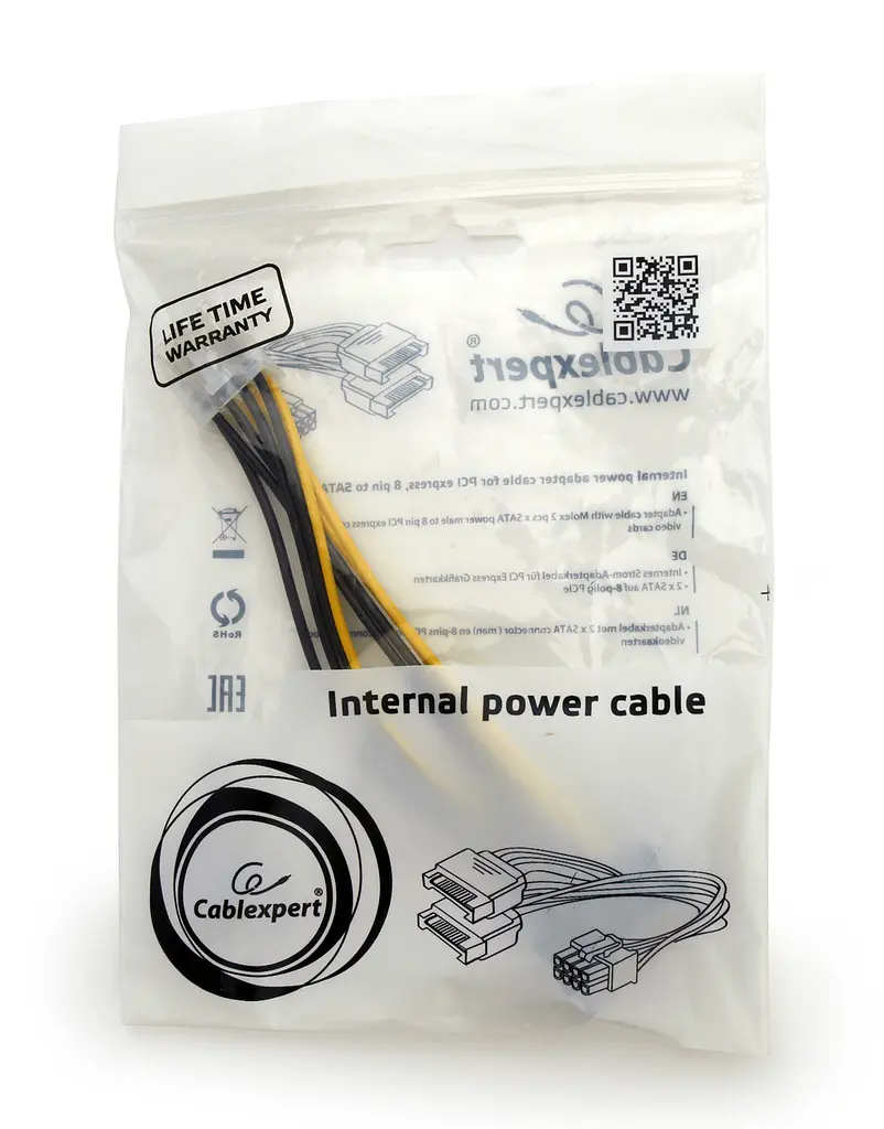 Кабель питания Cablexpert 6+2 pin 8 pin папа-адаптер для видеокарт - фото 4