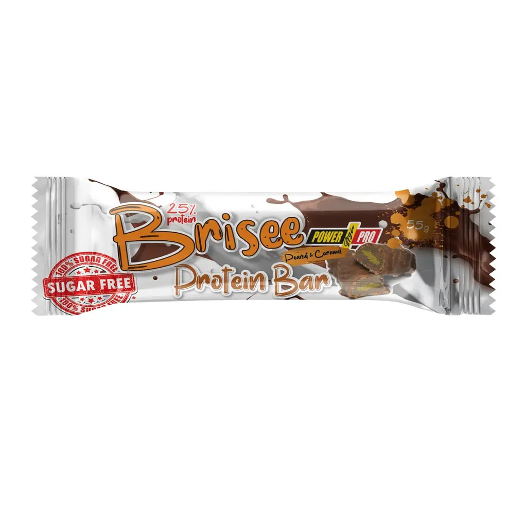 Протеїнові батончики Brisse 25% — 20 × 55 г Peanut Caramel