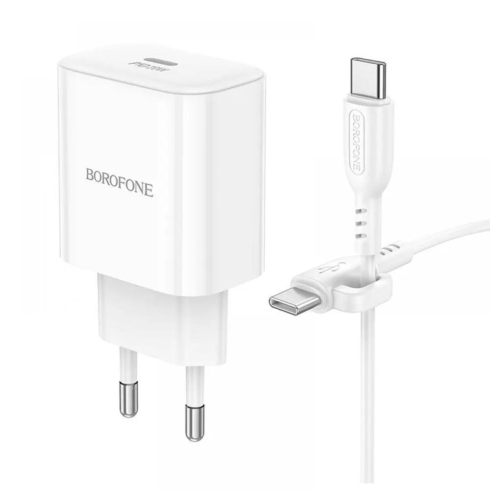 Комплект зарядного пристрою Borofone BA81A 1 Type-C PD20W Type-C to Type-C White (32971_2955230) - фото 5