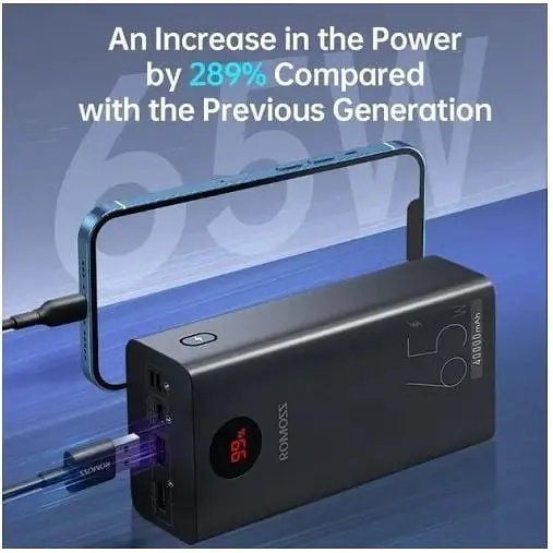 Внешний аккумулятор Romoss 40000mAh 65W PEA40 Pro PD (PEA40-282-2133H) - фото 3