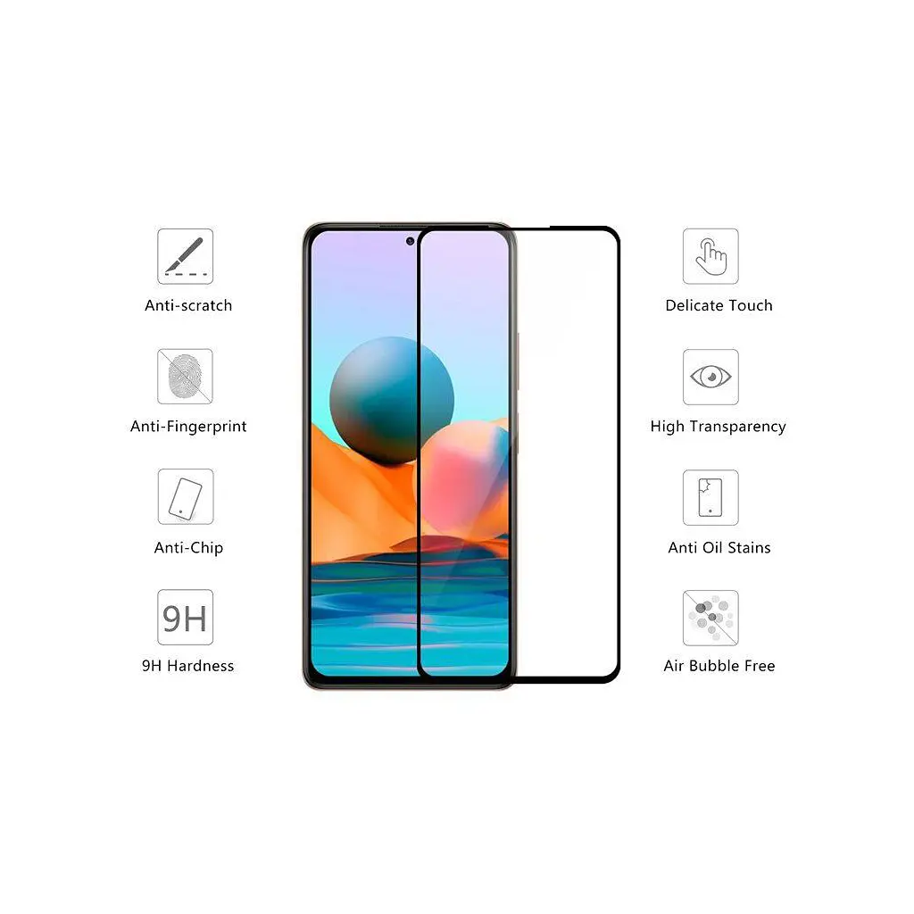 Стекло защитное Drobak Xiaomi Redmi Note 10 Pro Black Frame A+ (494923) - фото 2