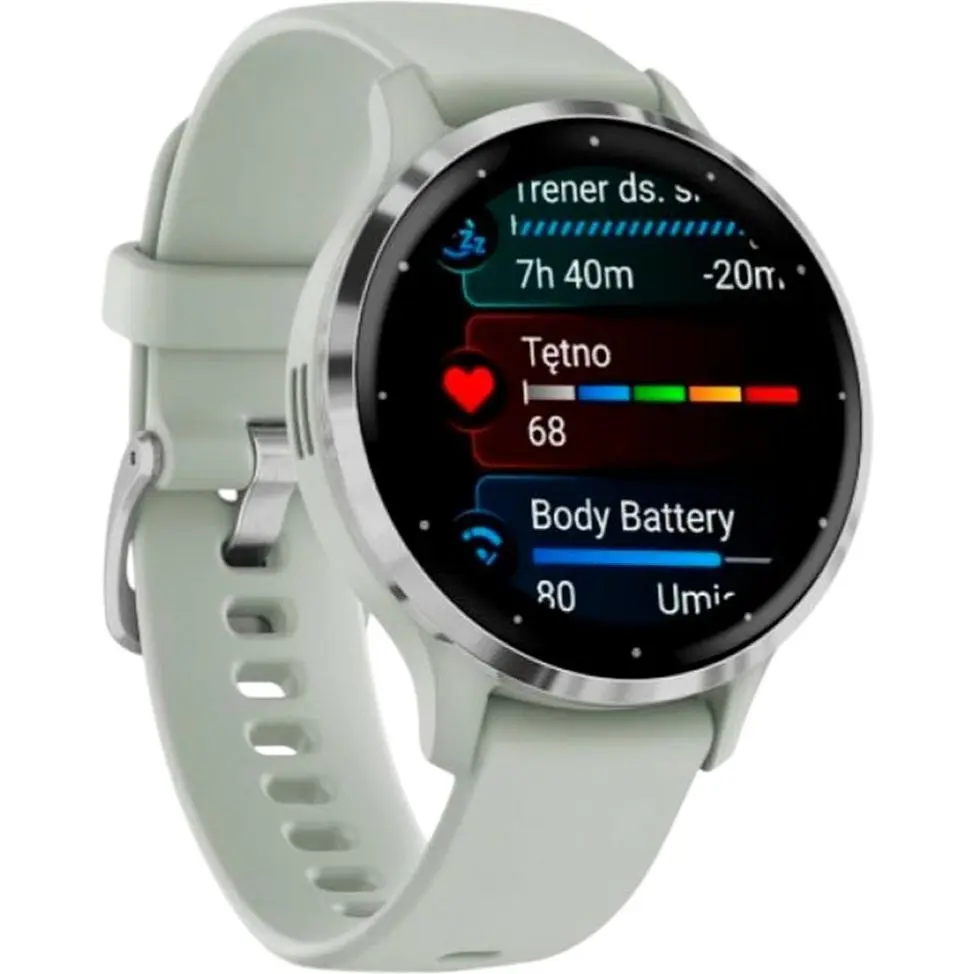 Смарт-годинник Garmin Venu 3S Silver S. Steel Bezel w. Sage Grey Case and S. Band (010-02785-01) - фото 2