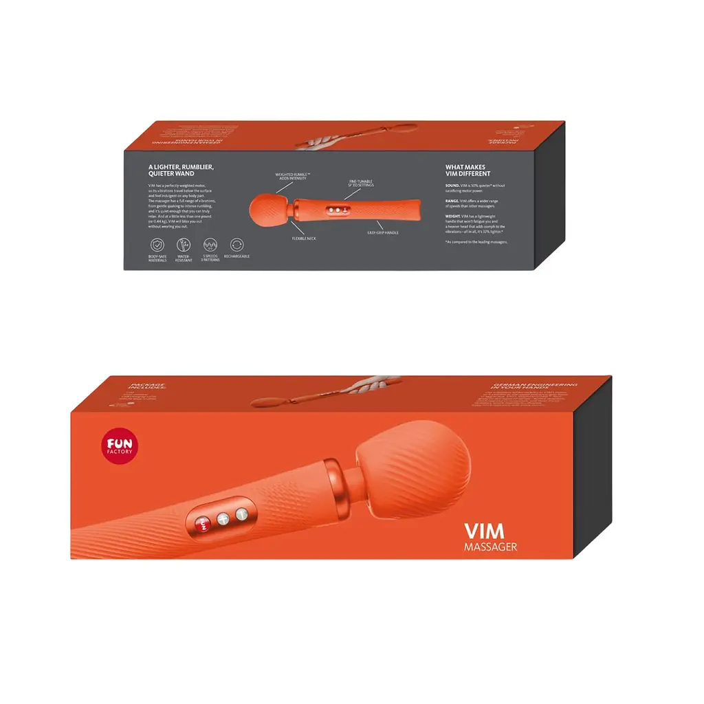 Вібромасажер Fun Factory VIM Vibrating Wand sunrise orange, суперпотужний та легкий, до 6 годин роботи - фото 9