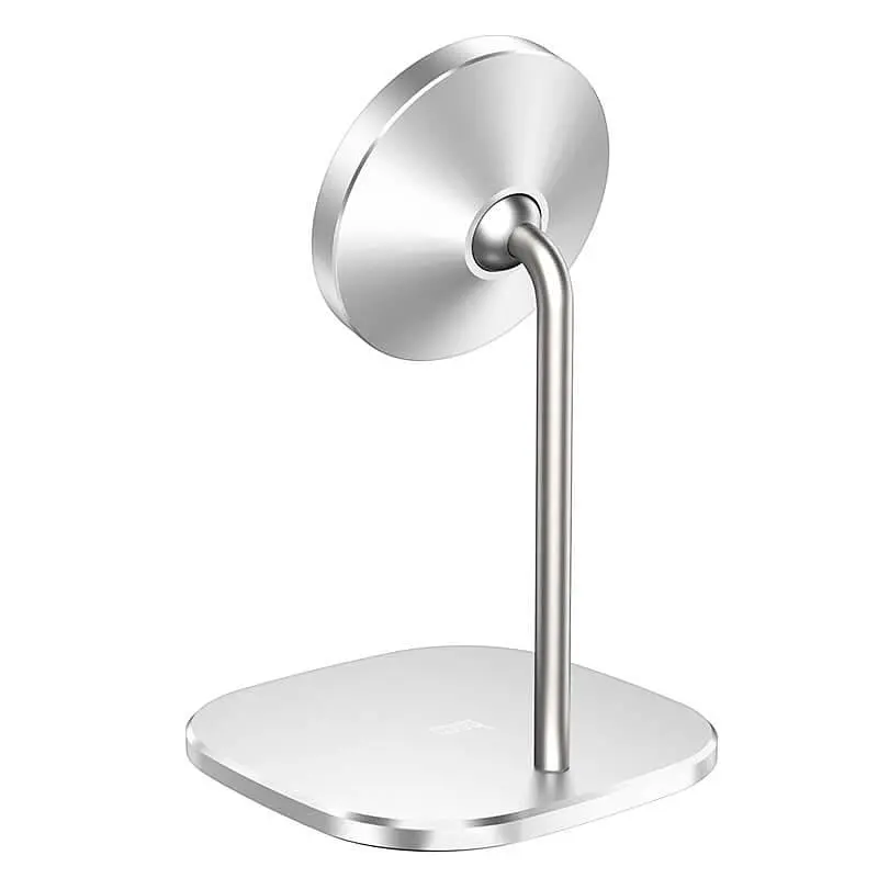 Зарядка беспроводная металлическая HOCO CW32 Happiness magnetic desktop wireless charger 15W белая - фото 3