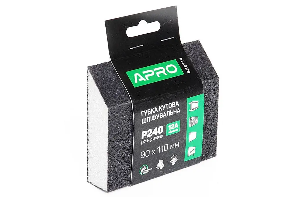 Губка шліфувальна Apro 110 x 90 x 25 мм x P240 трапеція - фото 2