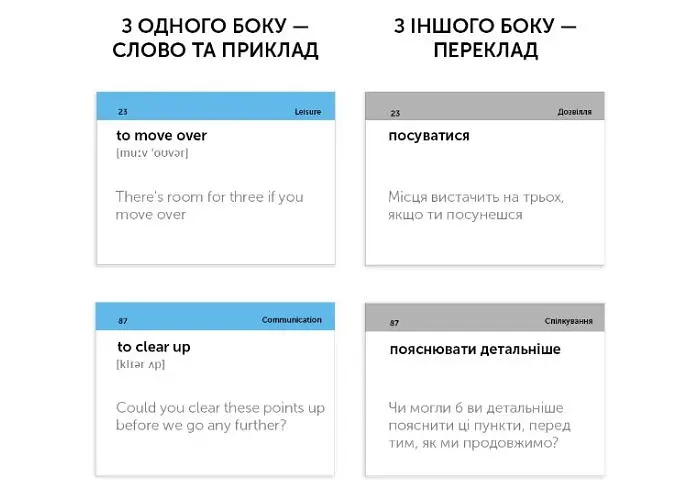Настольная игра English Student Карточки для изучения английского языка English Student Phrasal Verbs B1 (укр.) (591225972) - фото 2