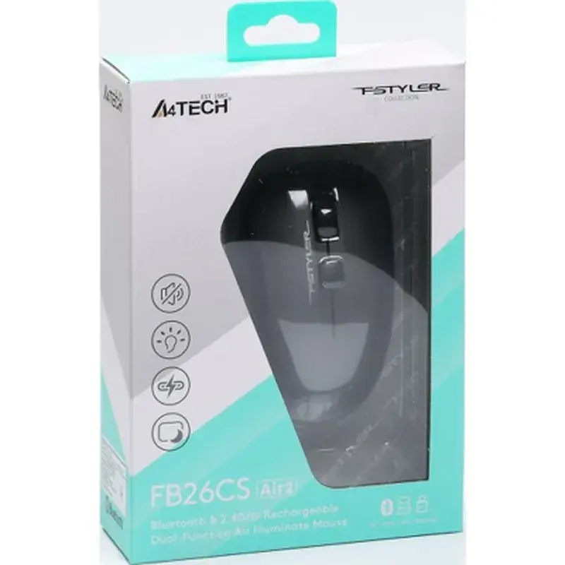 Мишка A4Tech FB26CS Air2 Wireless/Bluetooth Smoky Grey (4711421999090) - фото 11