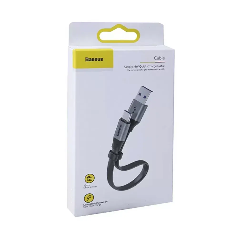 Кабель Baseus Simple HW Quick Charge Cable USB to Type-C 40W 0,23m CATMBJ-BG1 Black-Grey - фото 4