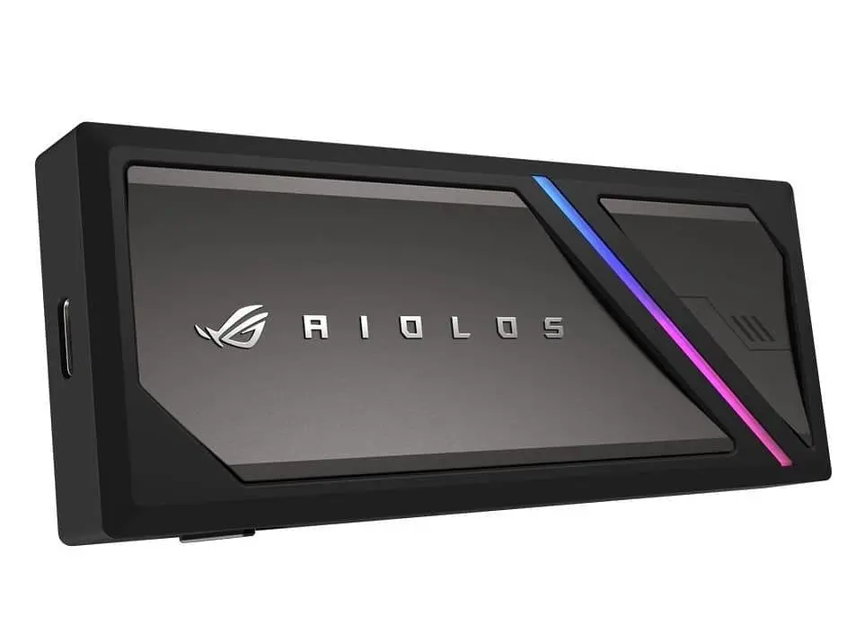 Портативний корпус ASUS для SSD ROG STRIX AIOLOS PCIe NVMe M.2 2230/2242/2260/2280 USB Type-C 3.2 Gen 2x2 ARGB чорний - фото 7