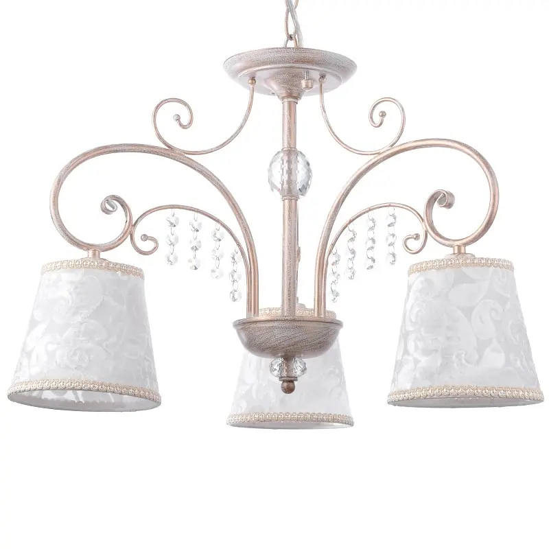 Люстра подвесная Brille с абажуром классическая E14 40W WH (BKL-572S/3) - фото 3