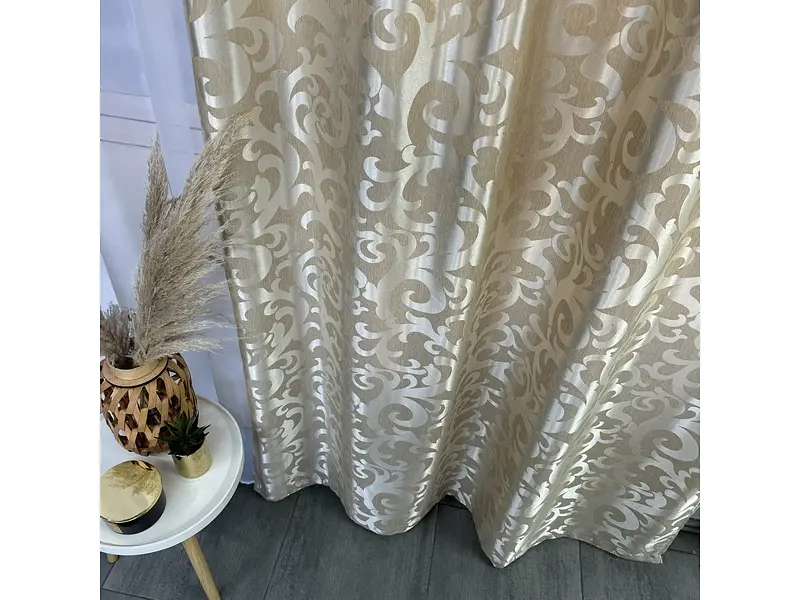 Штори жаккард "Вензель" бежеві 150х270 см, 2шт, тасьма ALBO pbe0052935 - фото 5