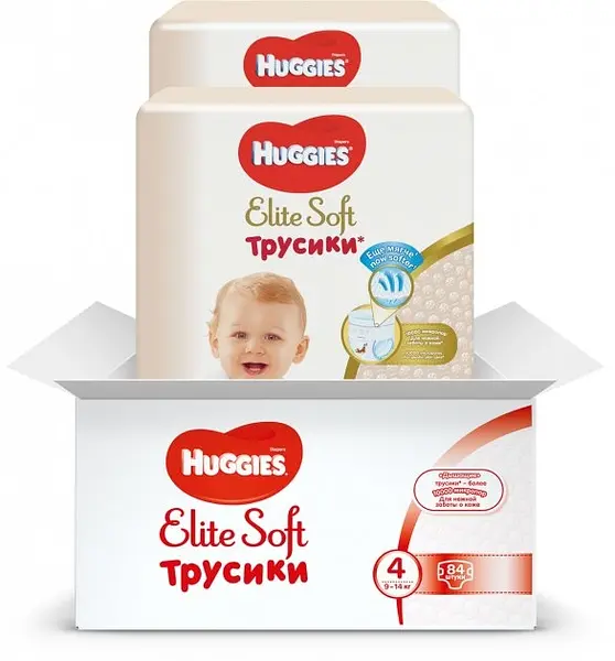 Набор подгузников-трусиков Huggies Elite Soft Pants 4 (9-14 кг), 84 шт. (2 уп. по 42 шт.) - фото 3