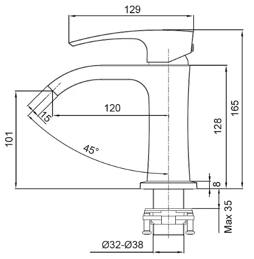 Смеситель для умывальника Koer KB-12007-04 KR5151 Белый матовый - фото 2