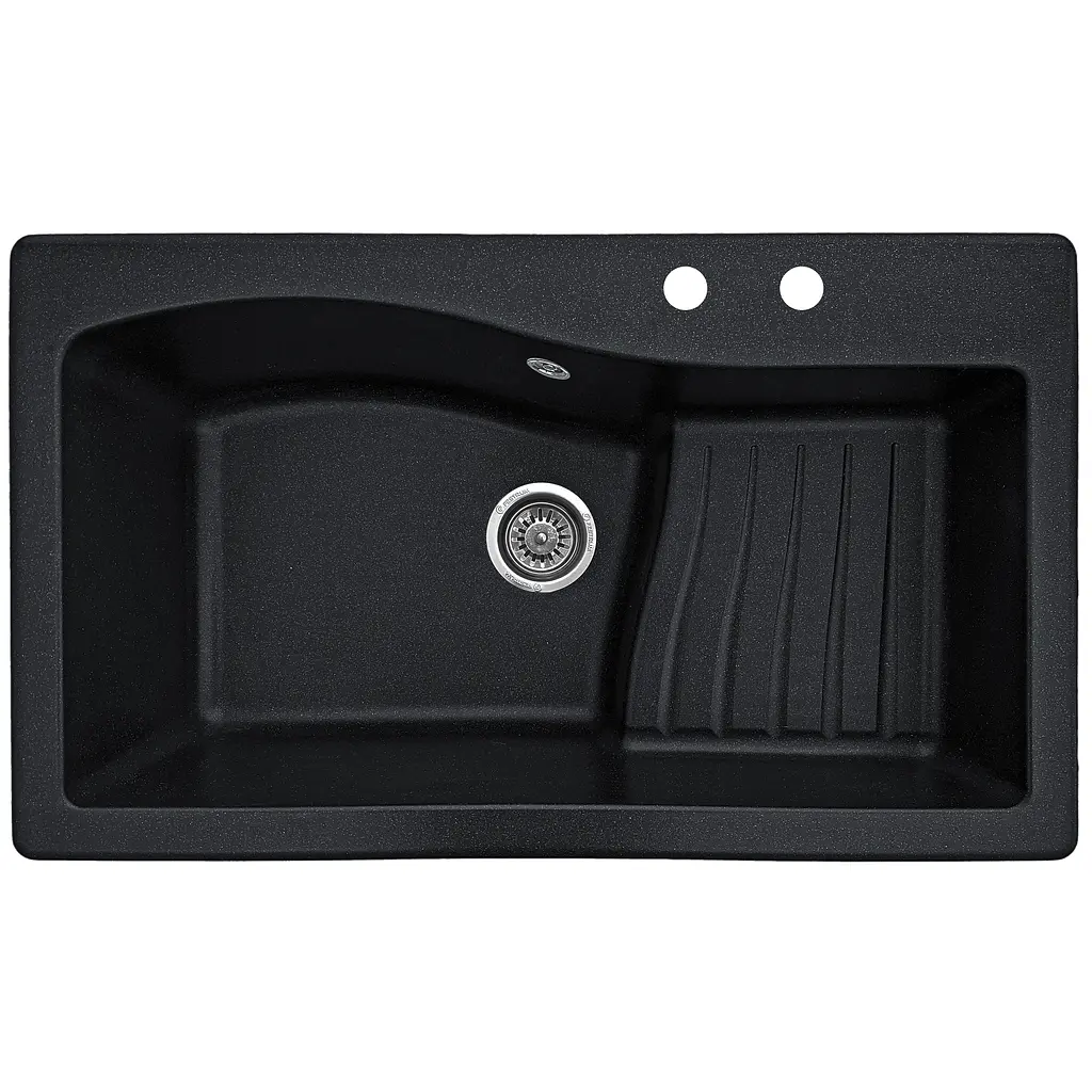 Мойка кухонная Valetti 22N гранитная 860х500 мм черная - фото 3