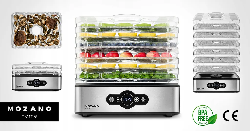Сушарка дегідратор для харчових продуктів грибів і фруктів Mozano Dehydrator 400 Вт - фото 3