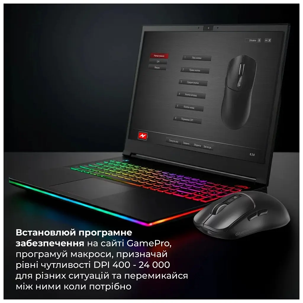 Мишка GamePro Genesis Ranker Wireless/Bluetooth/USB Black (GM012B) - фото 5