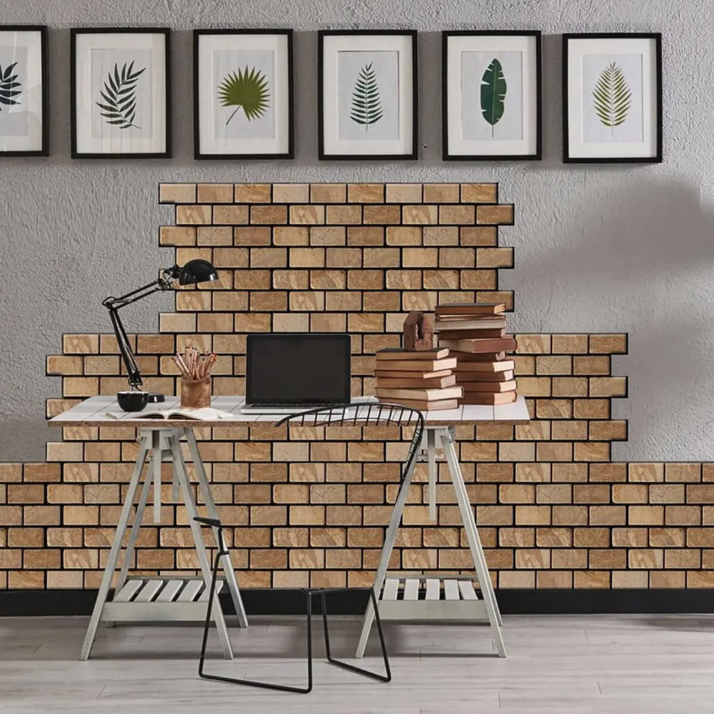 Декоративна панель ПВХ цегла під коричневий мармур Sticker Wall SW-00001428 960х480х4мм - фото 5