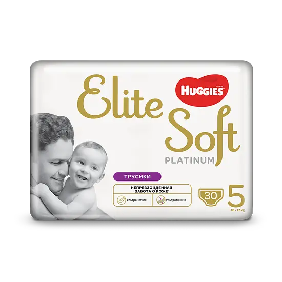 Підгузки-трусики Huggies Elite Soft Platinum 5 (12-17 кг), 30 шт. (824047) - фото 2