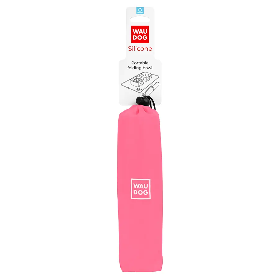 Складна миска Waudog Silicone, 38,5х23х5 см, рожевий (50807) - фото 4