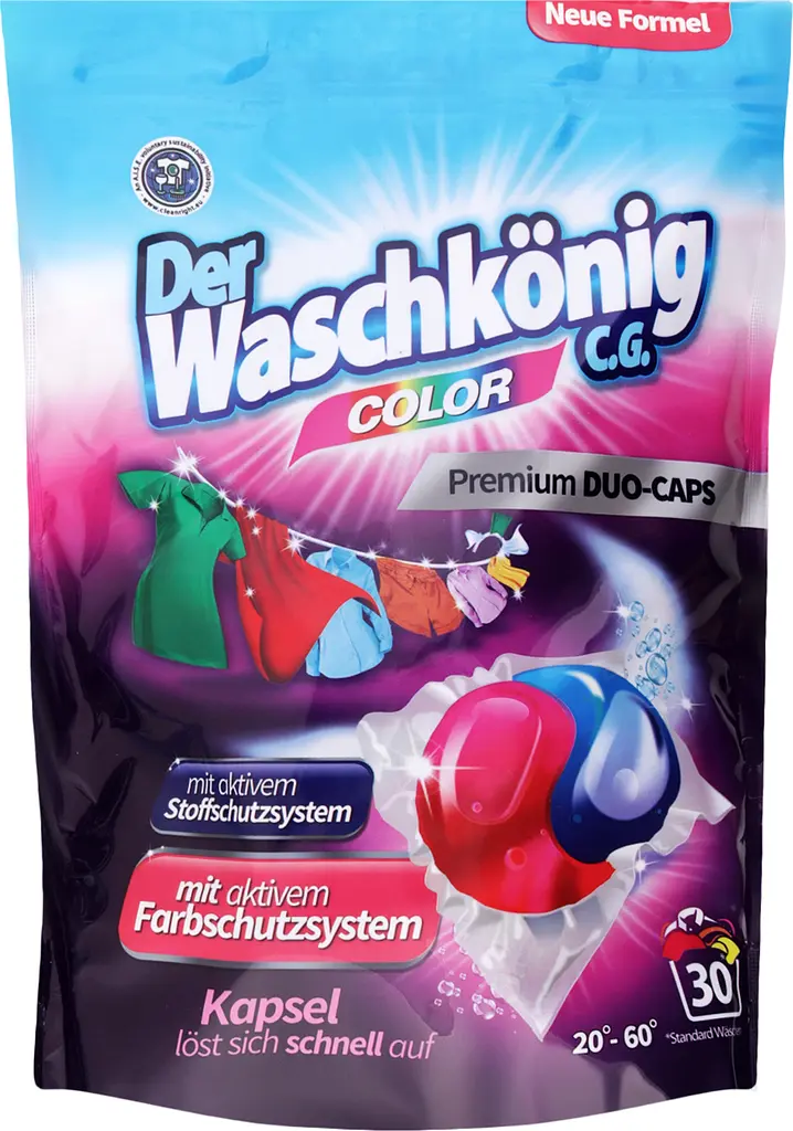 Капсули для прання Der Waschkonig Color Duo Caps 30шт. (040-9601) - фото 4