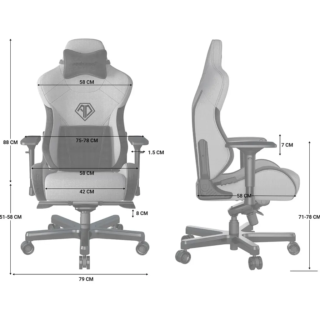 Геймерське крісло Anda Seat T-Pro 2 XL Blue/Black (AD12XLLA-01-SB-F) [108625] - фото 12