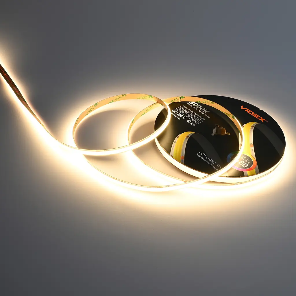 LED стрічка VIDEX COB DC24V 55W 5M 3000K Ra80 IP20 (VL-LSTCB320-24113-B5) VIDEX (29203-000) - фото 13