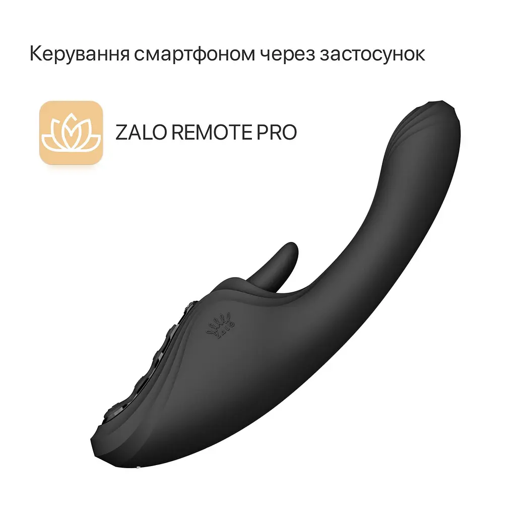 Смарт-вібратор Zalo Ares Obsidian Black, підігрів, 3 мотори, язичок для клітора, стимуляція точки G - фото 3