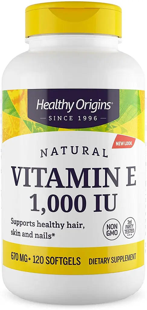 Вітамін Е, Vitamin E, 1000 МО, 120 капсул Healthy Origins vit0001561