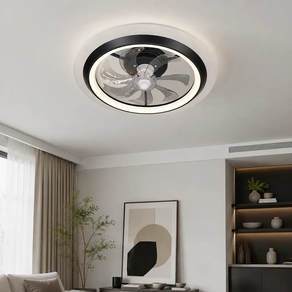 Стельова LED-люстра-вентилятор Artlight FS303BK, чорна, 68 Вт, від 12-19 м²