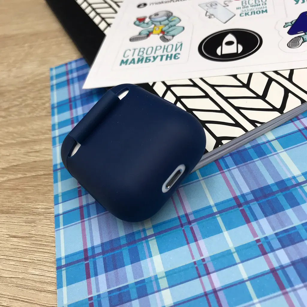 Чохол для навушників MAKE Apple AirPods 1/2 Silicone Blue - фото 4