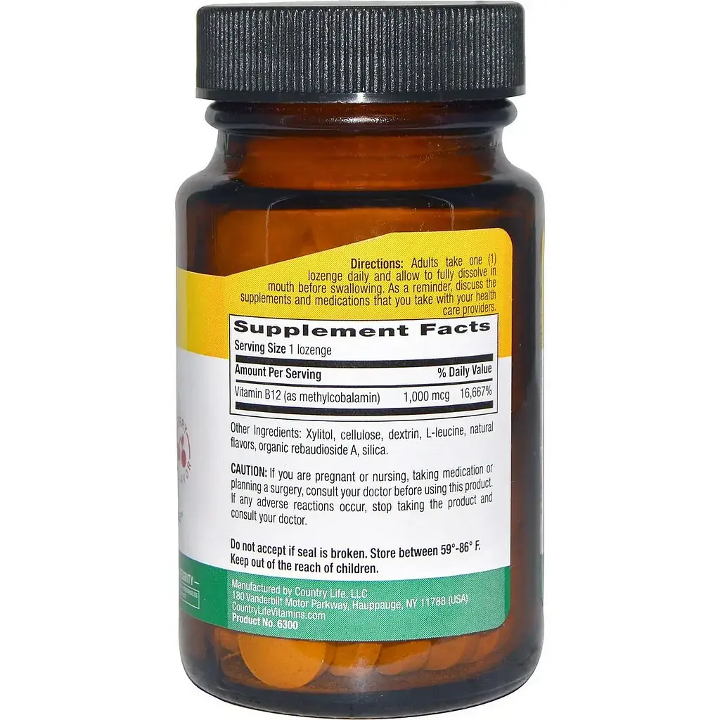 Вітаміни Country Life Methyl B12 1000 мкг 60 пігулок - фото 2