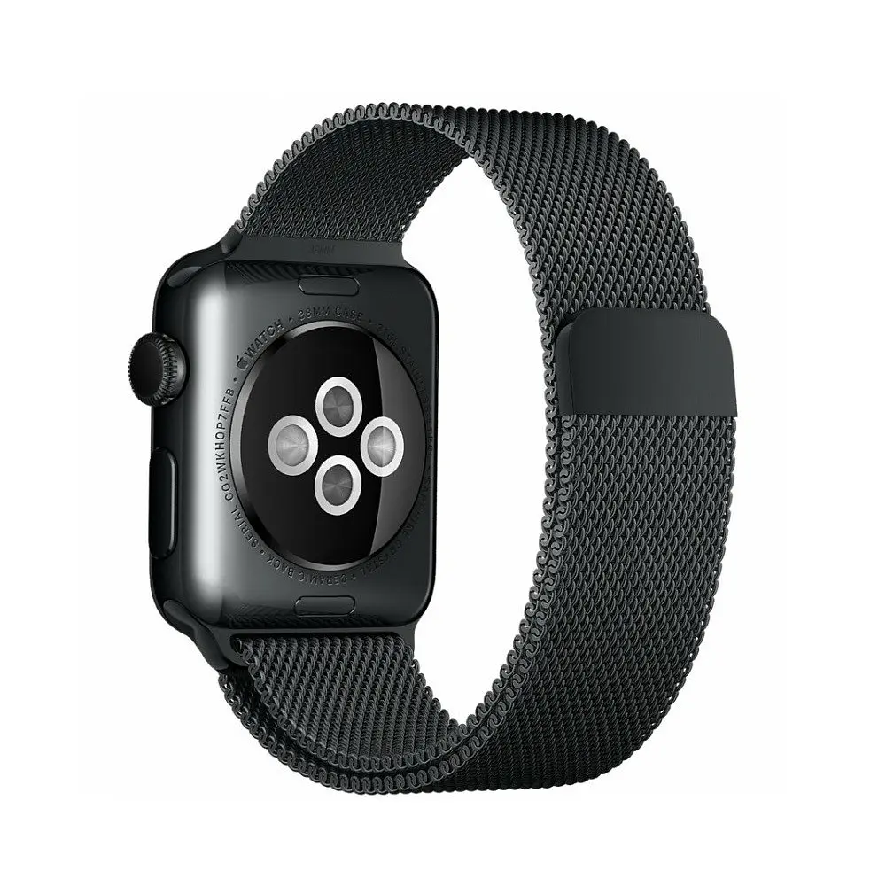 Ремінець Creasted для годинника Milanese loop steel bracelet Apple watch, 38 40 мм Black - фото 2