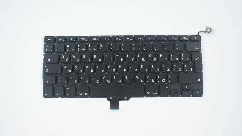 Клавіатура для ноутбука APPLE (MacBook Pro: A1278 (2008)) rus, black, BIG Enter - фото 2
