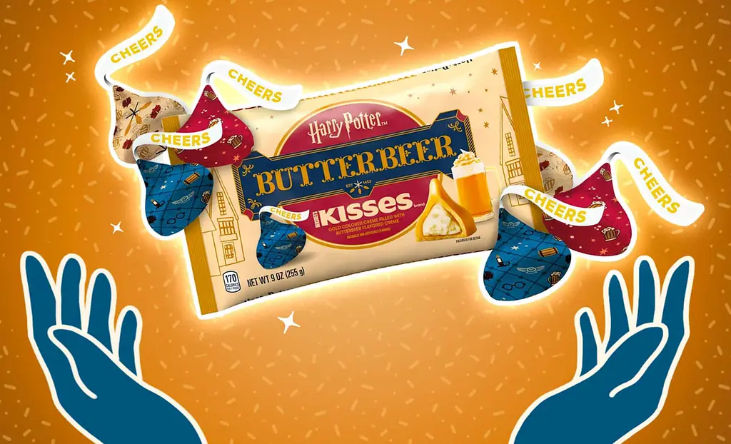 Шоколадні цукерки Hershey's Kisses Harry Potter Butterbeer Flavored Easter Candy 255г - фото 5