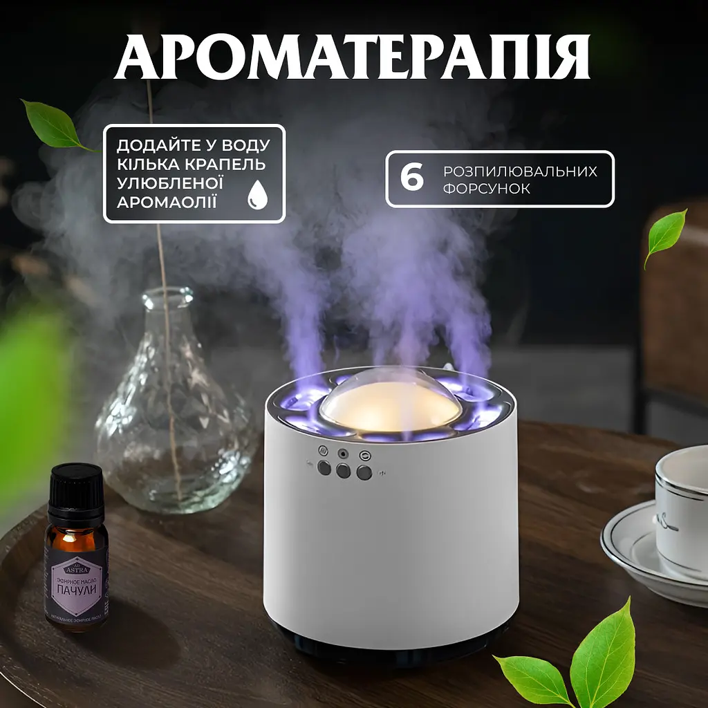 Зволожувач повітря з RGB-підсвічуванням і синхронізацією з музикою 800 мл Happy Life HPKP6262 - фото 11
