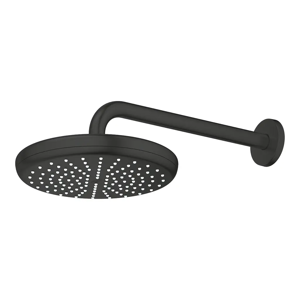 Верхній душ з душовим кронштейном 286 мм, 1 режим струменя Grohe Tempesta 210 1022182430, Чорний матовий - фото 4
