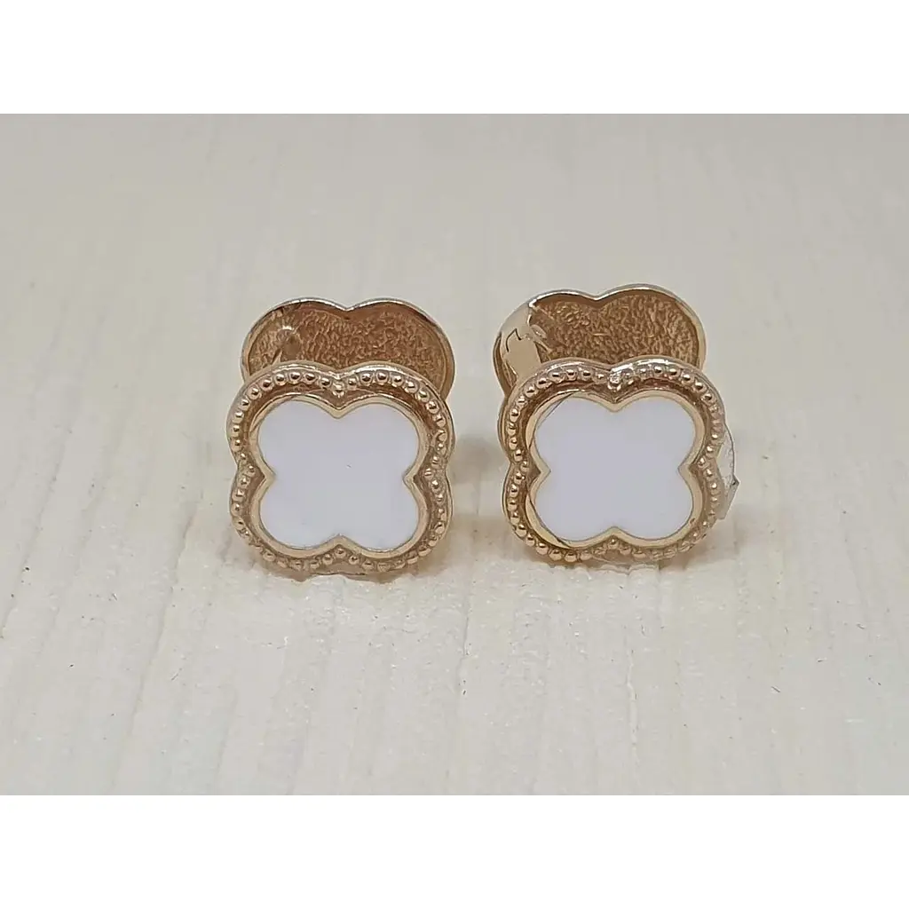 Золоті сережки Імперія золота Конюшина з емаллю. СБ929ЛИ - фото 6