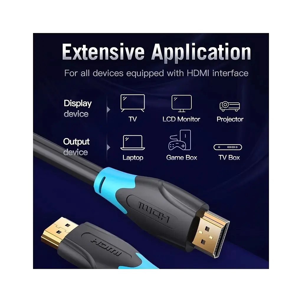 Кабель мультимедійний HDMI M to HDMI M 25.0m 1080p60Hz black Vention (AACBS) - фото 5