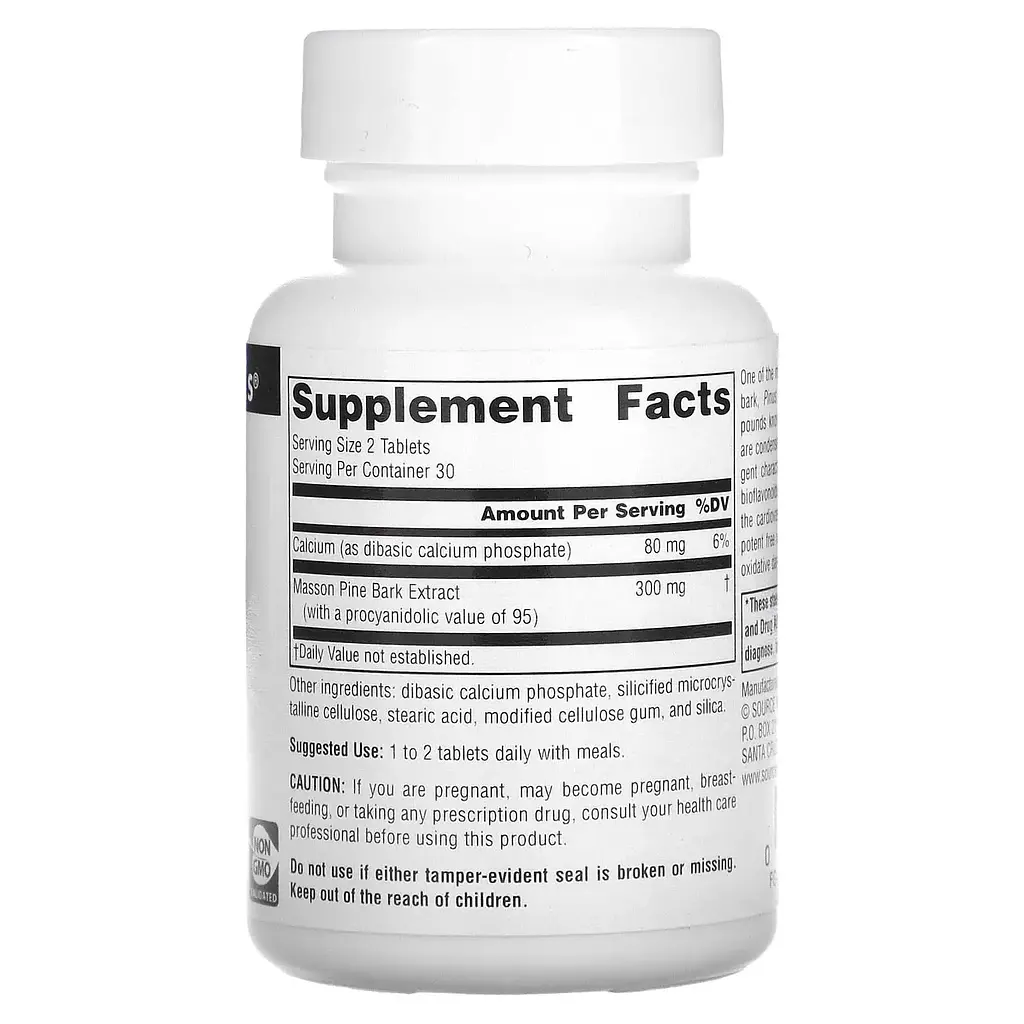 Экстракт сосновой коры Пикногенол Source Naturals Pine Bark Extract 150 мг 60 таблеток - фото 2