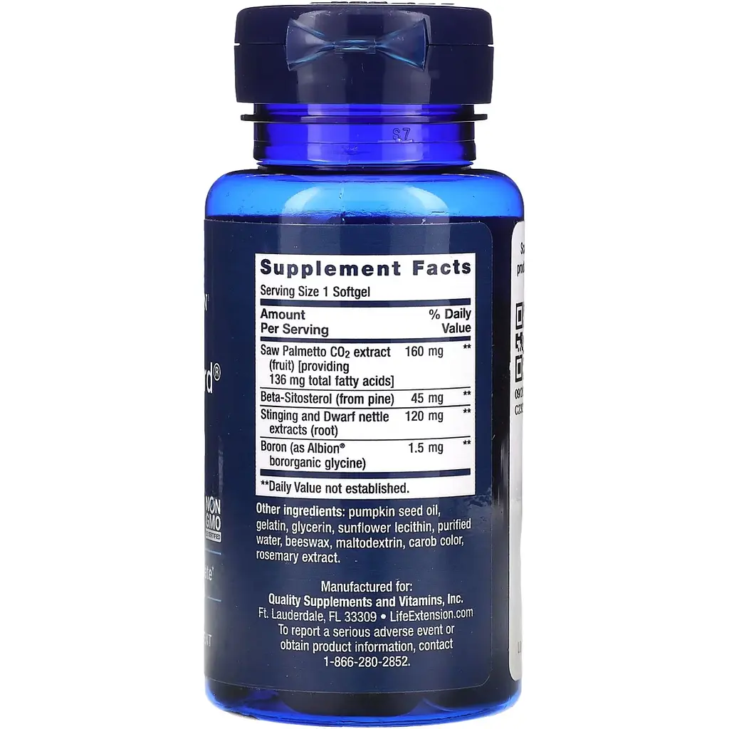 Добавка Life Extension PalmettoGuard Saw Palmetto/Nettle Root Formula with Beta-Sitosterol 60 softgels - фото 2